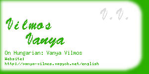 vilmos vanya business card